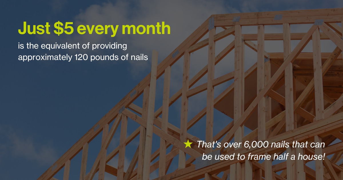1 give monthly Habitat Resolutions #1: Give $5 monthly
